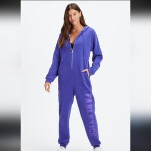 Purple One-Piece Jumpsuit with Side Logo